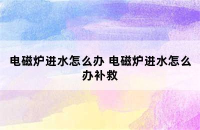 电磁炉进水怎么办 电磁炉进水怎么办补救